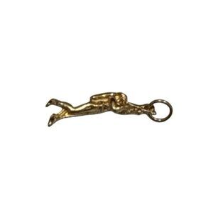 Scuba Diving Diver Charm Necklace Gold Color Pendant No Chain New